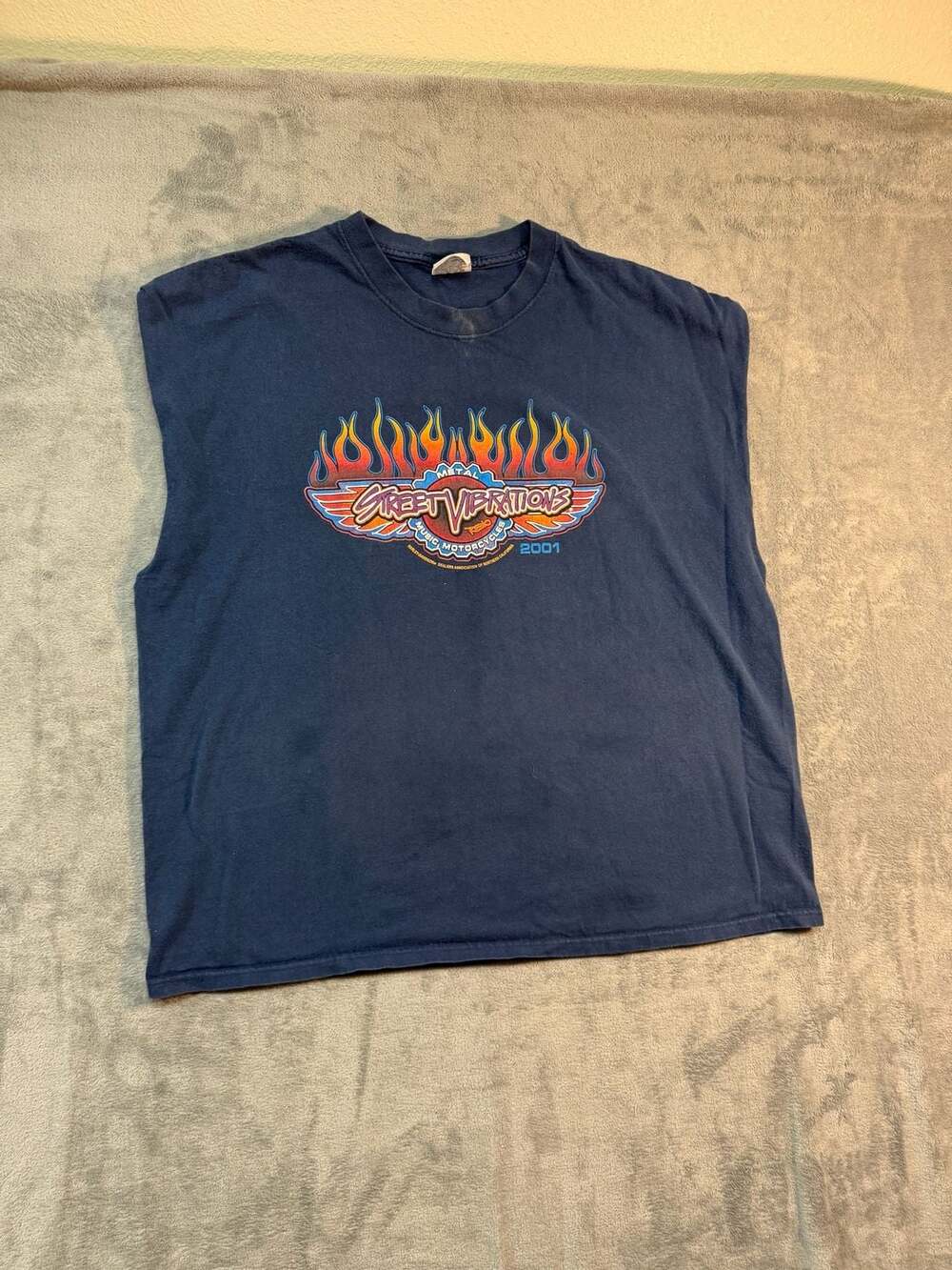 Vintage 2001 Street Vibrations Reno Metal Music and Motorcycles Sleeveless 2XL